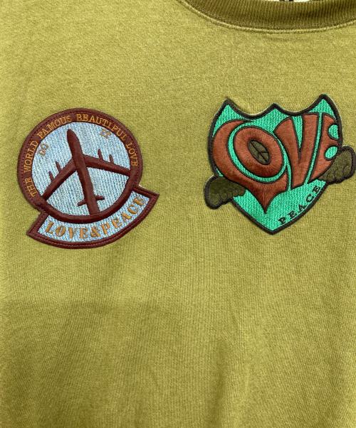 COMME des GARCONS JUNYA WATANABE MAN（コム デ ギャルソン ジュンヤ ワタナベ マン）COMME des GARCONS JUNYA WATANABE MAN (コム デ ギャルソン ジュンヤ ワタナベ マン) 後染めラブアンドピースカットソー グリーン サイズ:Lの古着・服飾アイテム