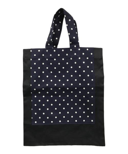 GOOD DESIGN SHOP COMME des GARCONS（グッドデザインショップ コムデギャルソン）GOOD DESIGN SHOP COMME des GARCONS (グッドデザインショップ コムデギャルソン) ポルカドット柄トートバッグ ネイビーの古着・服飾アイテム