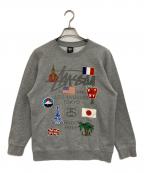 stussyステューシー）の古着「ワールドツアースウェット」｜グレー
