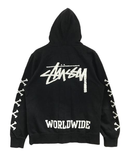 stussy（ステューシー）stussy (ステューシー) スカルロゴパーカー ブラック サイズ:Mの古着・服飾アイテム