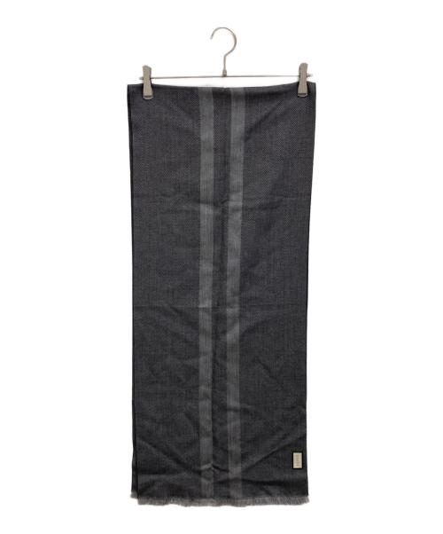GUCCI（グッチ）GUCCI (グッチ) シェリーライン×ヘリンボーン ストール グレーの古着・服飾アイテム