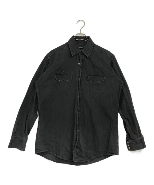 MAATEE&SONS（マーティーアンドサンズ）MAATEE&SONS (マーティーアンドサンズ) チグハグ WESTERNウエスタンデニムシャツ ブラック サイズ:2の古着・服飾アイテム