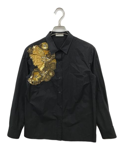 DRIES VAN NOTEN（ドリスヴァンノッテン）DRIES VAN NOTEN (ドリスヴァンノッテン) 刺繍シャツ グレー サイズ:36の古着・服飾アイテム