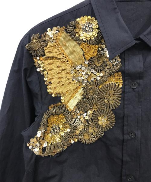 DRIES VAN NOTEN（ドリスヴァンノッテン）DRIES VAN NOTEN (ドリスヴァンノッテン) 刺繍シャツ グレー サイズ:36の古着・服飾アイテム