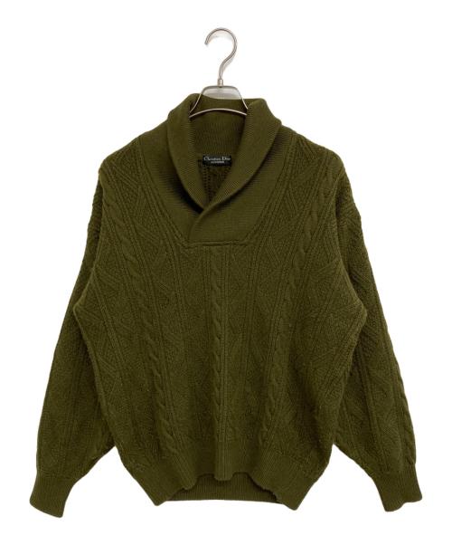 Christian Dior（クリスチャン ディオール）Christian Dior (クリスチャン ディオール) ケーブルニット グリーン サイズ:Mの古着・服飾アイテム