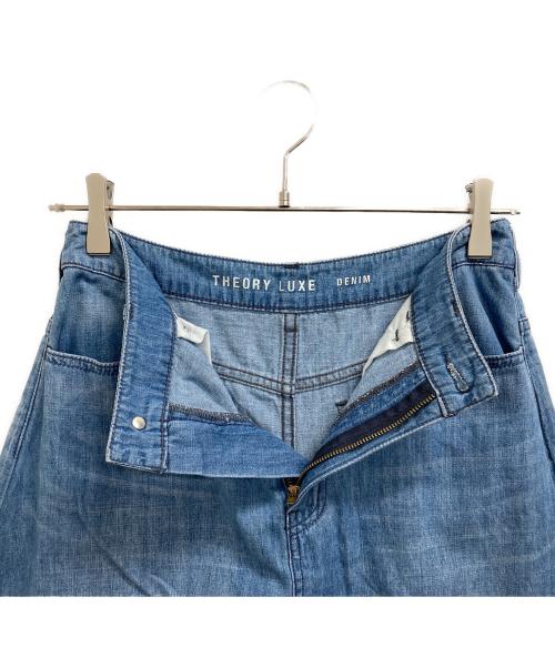 theory luxe（セオリーリュクス）theory luxe (セオリーリュクス) デニムフレアロングスカート ブルー サイズ:38の古着・服飾アイテム