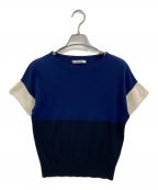 MaxMaraマックスマーラ）の古着「シルクカシミヤ半袖ニット」｜ネイビー