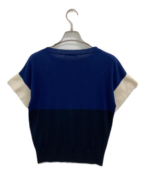 MaxMara（マックスマーラ）MaxMara (マックスマーラ) シルクカシミヤ半袖ニット ネイビー サイズ:Sの古着・服飾アイテム