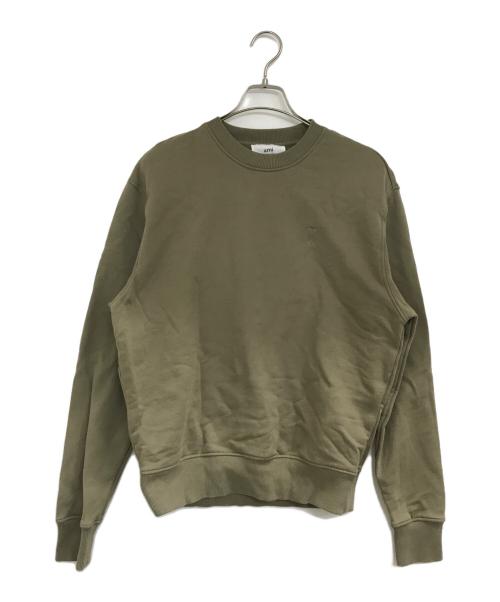 ami（アミ）ami (アミ) ハートロゴ刺繍スウェット オリーブ サイズ:Sの古着・服飾アイテム