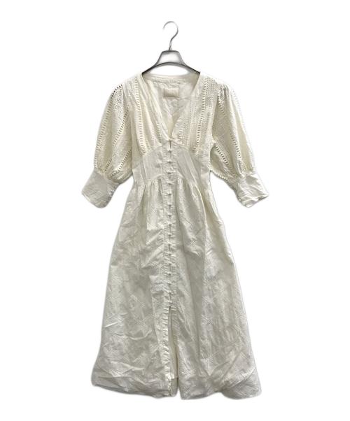 Ameri（アメリ）AMERI (アメリ) MEDI CRUMPLE COTTON LACE DRESS ホワイト サイズ:記載なしの古着・服飾アイテム