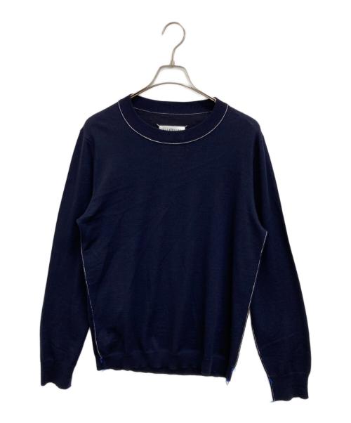 Maison Margiela（メゾンマルジェラ）Maison Margiela (メゾンマルジェラ) ワークインプログレス クルーネックセーターニット ネイビー サイズ:Lの古着・服飾アイテム