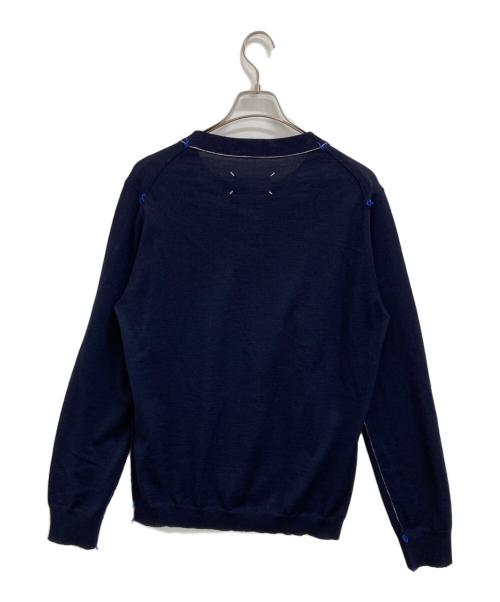 Maison Margiela（メゾンマルジェラ）Maison Margiela (メゾンマルジェラ) ワークインプログレス クルーネックセーターニット ネイビー サイズ:Lの古着・服飾アイテム