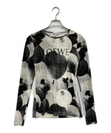 LOEWE バルーン柄プリントロンT ベロア素材 ロングスリーブ ブラック 34 LOEWE バルーン柄プリントロンT ベロア素材 ロングスリーブ ブラック
