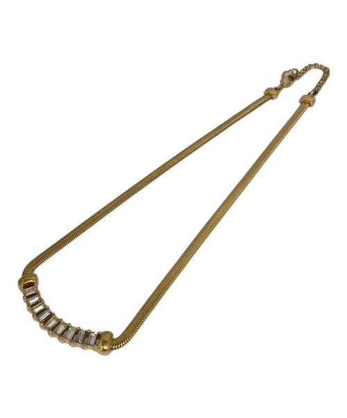 Christian Dior（クリスチャン ディオール）Christian Dior (クリスチャン ディオール) ラインストーンネックレス ゴールドの古着・服飾アイテム