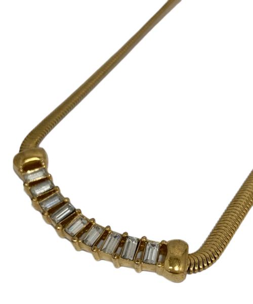 Christian Dior（クリスチャン ディオール）Christian Dior (クリスチャン ディオール) ラインストーンネックレス ゴールドの古着・服飾アイテム