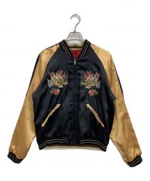 東洋エンタープライズ（トウヨウエンタープライズ）の古着「五重塔スカジャン」｜ブラック/ゴールド×レッド/シルバー