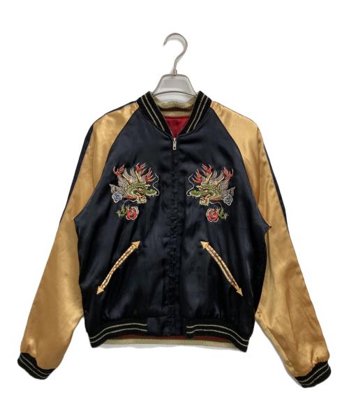 東洋エンタープライズ（トウヨウエンタープライズ）東洋エンタープライズ (トウヨウエンタープライズ) 五重塔スカジャン ブラック/ゴールド×レッド/シルバー サイズ:Mの古着・服飾アイテム