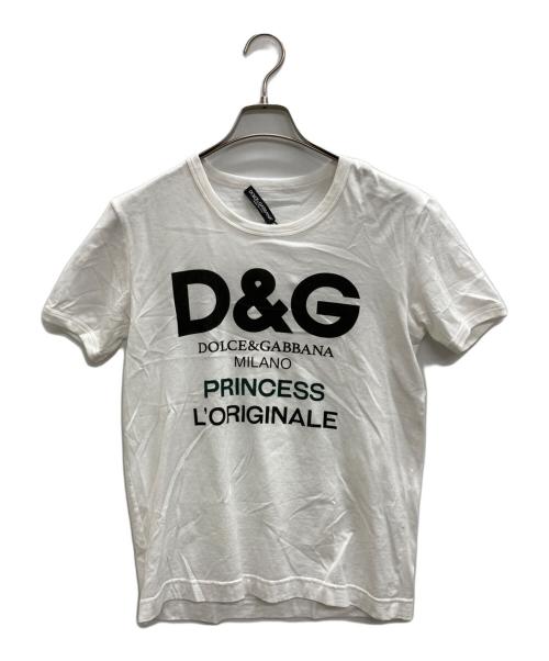 DOLCE & GABBANA（ドルチェ＆ガッバーナ）DOLCE & GABBANA (ドルチェ＆ガッバーナ) ロゴプリントTシャツ ホワイト サイズ:36の古着・服飾アイテム
