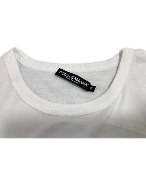 DOLCE & GABBANA（ドルチェ＆ガッバーナ）DOLCE & GABBANA (ドルチェ＆ガッバーナ) ロゴプリントTシャツ ホワイト サイズ:36の古着・服飾アイテム