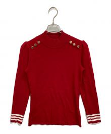 BORDERS at BALCONY（ボーダーズアットバルコニー）の古着「ハイネックニット」｜レッド