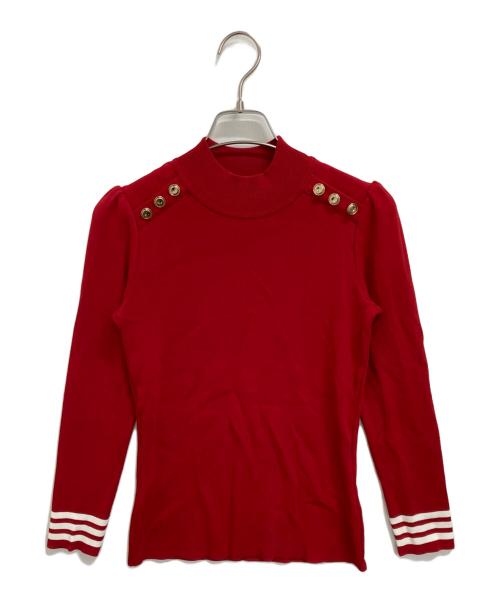 BORDERS at BALCONY（ボーダーズアットバルコニー）BORDERS at BALCONY (ボーダーズアットバルコニー) ハイネックニット レッド サイズ:Sの古着・服飾アイテム