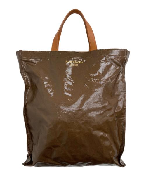 Acne studios（アクネ ストゥディオス）Acne studios (アクネ ストゥディオス) シャイニートートバッグ ブラウンの古着・服飾アイテム