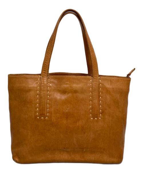 genten（ゲンテン）genten (ゲンテン) レザーハンドバッグ ベージュの古着・服飾アイテム