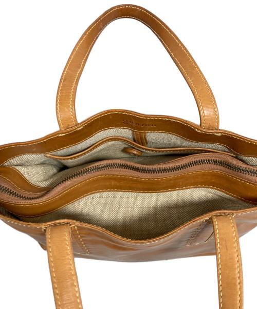 genten（ゲンテン）genten (ゲンテン) レザーハンドバッグ ベージュの古着・服飾アイテム