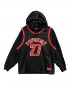 SUPREMEシュプリーム）の古着「Basketball Jersey Hooded Sweatshirt」｜ブラック