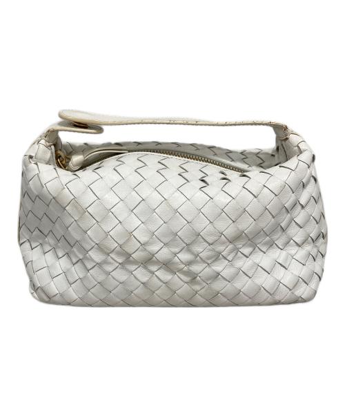 BOTTEGA VENETA（ボッテガベネタ）BOTTEGA VENETA (ボッテガベネタ) ハンドポーチ ホワイトの古着・服飾アイテム