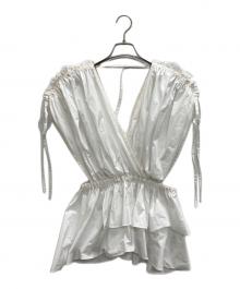 MAISON SPECIAL（メゾンスペシャル）の古着「メモリータフタボリュームティアードブラウス」｜ホワイト