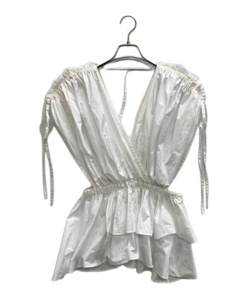 MAISON SPECIAL（メゾンスペシャル）MAISON SPECIAL (メゾンスペシャル) メモリータフタボリュームティアードブラウス ホワイト サイズ:FREEの古着・服飾アイテム