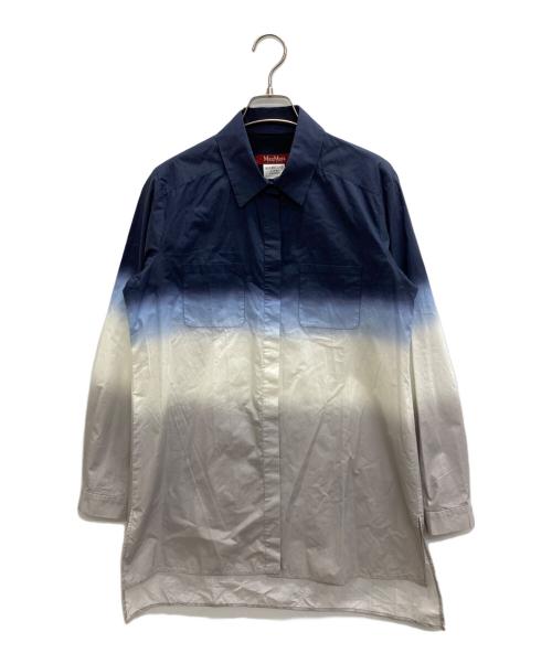 Max Mara Studio（マックスマーラ ストゥディオ）MAX MARA STUDIO (マックスマーラ ストゥディオ) グラデーションシャツ ネイビー サイズ:42の古着・服飾アイテム