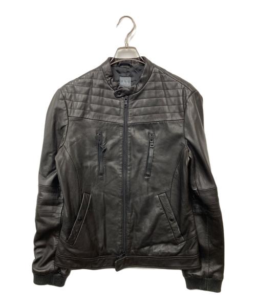 ARMANI EXCHANGE（アルマーニ エクスチェンジ）ARMANI EXCHANGE (アルマーニ エクスチェンジ) ラムレザージャケット ブラウン サイズ:Mの古着・服飾アイテム