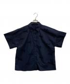 Gypsohilaジプソフィア）の古着「Good Luck Blouseリボン半袖シャツ」｜ネイビー