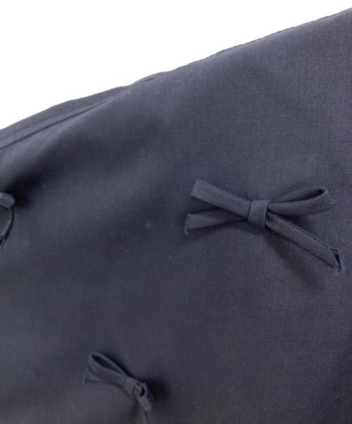 Gypsohila（ジプソフィア）Gypsohila (ジプソフィア) Good Luck Blouseリボン半袖シャツ ネイビー サイズ:Fの古着・服飾アイテム