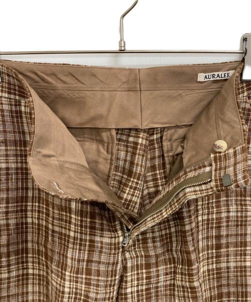 AURALEE（オーラリー）AURALEE (オーラリー) リネンシルクスラックス ブラウン サイズ:4の古着・服飾アイテム