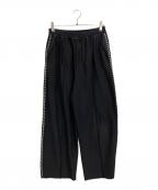 MAISON SPECIALメゾンスペシャル）の古着「ヘビーウェイトスウェットサイドステッチプライムワイドピンタックイージーパンツ」｜ブラック