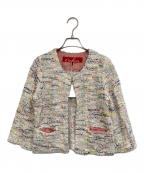 Coohemコーヘン）の古着「ノーカラーツイードジャケット」｜マルチカラー