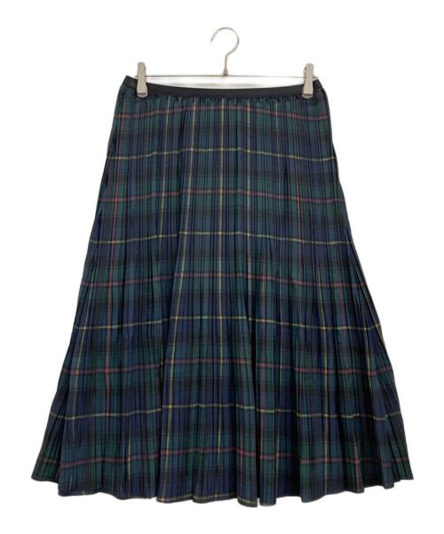 POLO RALPH LAUREN（ポロ・ラルフローレン）POLO RALPH LAUREN (ポロ・ラルフローレン) チェック プリーテッド ミディ スカート カーキ サイズ:M 未使用品の古着・服飾アイテム