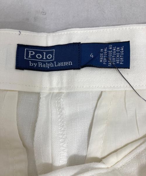 POLO RALPH LAUREN（ポロ・ラルフローレン）POLO RALPH LAUREN (ポロ・ラルフローレン) ヘンプワイドレッグパンツ ホワイト サイズ:4の古着・服飾アイテム