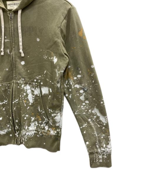 Denim & Supply Ralph Lauren（デニム＆サプライ ラルフローレン）Denim & Supply Ralph Lauren (デニム＆サプライ ラルフローレン) ペイントパーカー カーキ サイズ:Sの古着・服飾アイテム