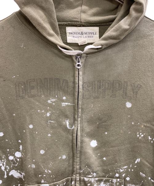 Denim & Supply Ralph Lauren（デニム＆サプライ ラルフローレン）Denim & Supply Ralph Lauren (デニム＆サプライ ラルフローレン) ペイントパーカー カーキ サイズ:Sの古着・服飾アイテム