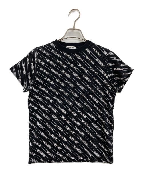 BALENCIAGA（バレンシアガ）BALENCIAGA (バレンシアガ) ALL OVER LOGO LINE TEE ブラック サイズ:Sの古着・服飾アイテム