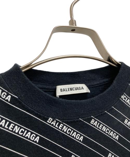 BALENCIAGA（バレンシアガ）BALENCIAGA (バレンシアガ) ALL OVER LOGO LINE TEE ブラック サイズ:Sの古着・服飾アイテム