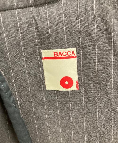 BACCA（バッカ）BACCA (バッカ) リネンコットンストライプノーカラーベスト グレー サイズ:36の古着・服飾アイテム