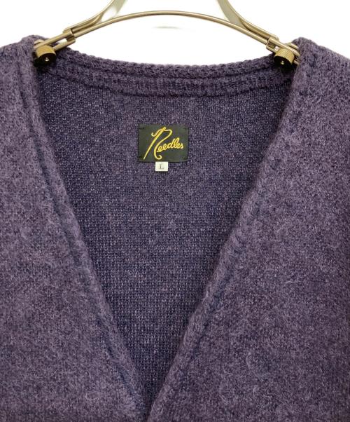 Needles（ニードルズ）Needles (ニードルズ) Solid モヘア カーディガン パープル サイズ:Lの古着・服飾アイテム