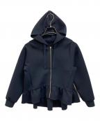 ANAYIアナイ）の古着「ダンボールフリルフードパーカー」｜ネイビー