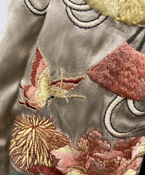 百花繚乱（ヒャッカリョウラン）百花繚乱 (ヒャッカリョウラン) スカジャン ブラック×ブラック サイズ:XLの古着・服飾アイテム