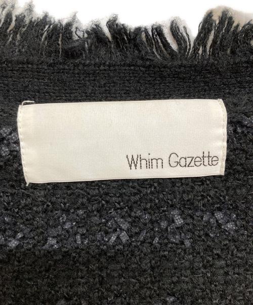 Whim Gazette（ウィムガゼット）Whim Gazette (ウィムガゼット) ツイードニットジャケット ブラック サイズ:Fの古着・服飾アイテム